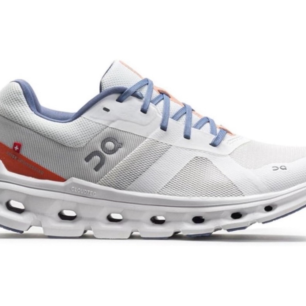 On Running Women's White with Blue Athletic Shoes